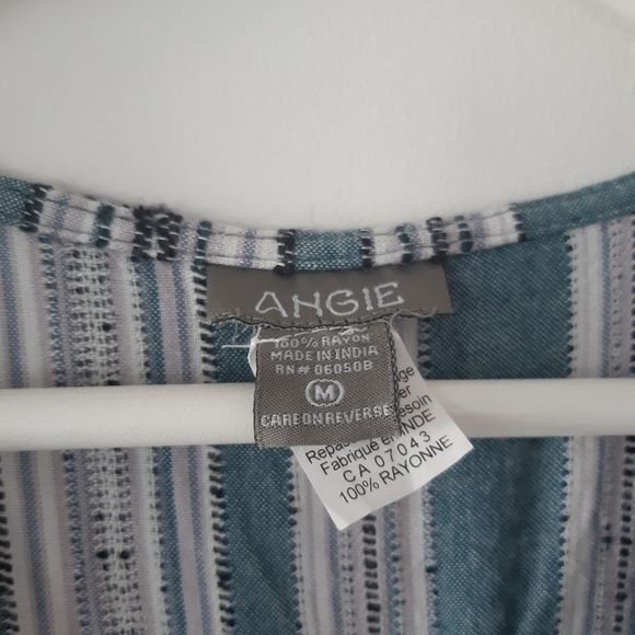 Peasant Vertical Lines Dress Cotton - Picture 4 of 7